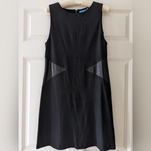 Alice + Olivia dress black leather waist details Bodycon Sleeveless